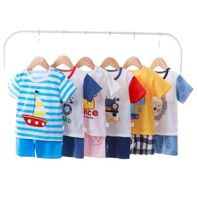 China Summer casual girl where clothes short sleeve suit cotton babies boys clothes casual cartoon O neck T-shirt clothes for sale