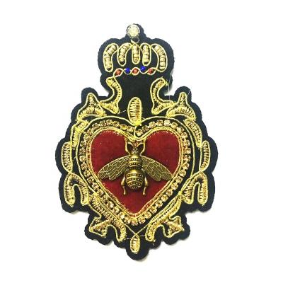 China 3D DIY Ingot Handmade Badge Glass Stone Beaded Decoration Sew On Badge for sale