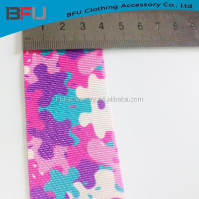 China Custom High Quality Single Face Polyester Ribbon Rose Grosgrain Pink Printed Ribbon for sale