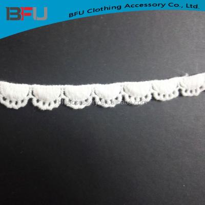 China Sustainable Scalloped Lace Cotton Scalloped Cotton Lace Stocking Lace Trim for sale