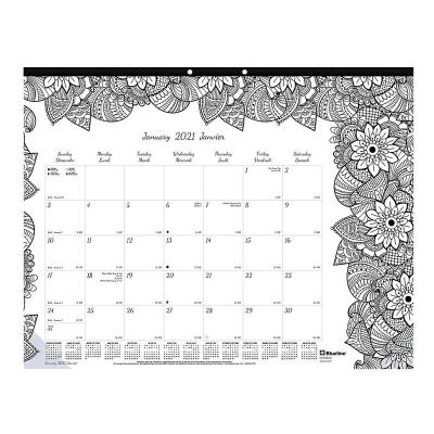 China Anti Stress 2022 Calendar Coloring Book Printed Adult Coloring Daily Weekly Monthly Coloring Pad Custom Made for sale