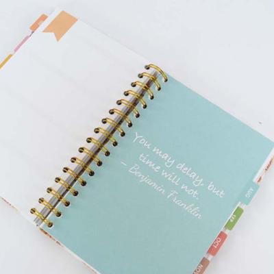 China Recyclable Custom A5 A6 Prited Ring Binder Spiral Planner Planner with Dividers for sale