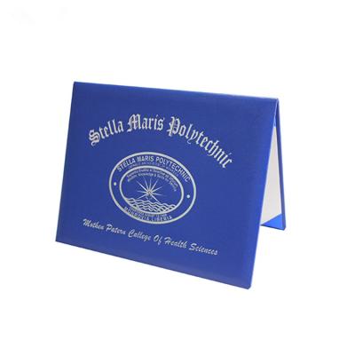 China Recyclable Custom PU Paper Certificate Gift Holders Certificate Folder Business Cover for sale