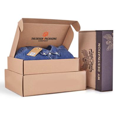 China Recyclable 100% Biodegradable Custom Printed Sturdy Corrugated Cardboard Clothing Gift Boxes, E-commerce Clothing Gift Boxes for sale