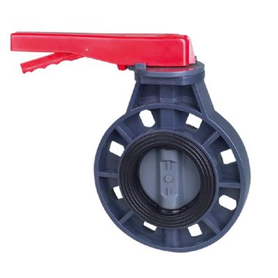 China General ERA NSF CERTIFIED PLASTIC/PVC BUTTERFLY VALVE WITH RED HANDLE for sale