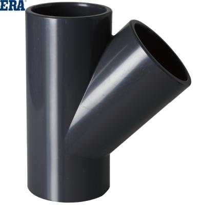 China ERA PVC PN16 Pipe Fittings Bias Tee With DVGW 50mm Certificate Elbow Dimensions for sale