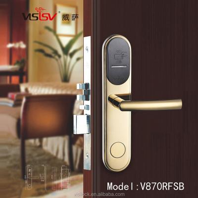 China hotel style apartments stand upright family seaside hotel VISISV-V870-304 stainless steel hotel door handle lock never fade electronic lock body A3 for sale