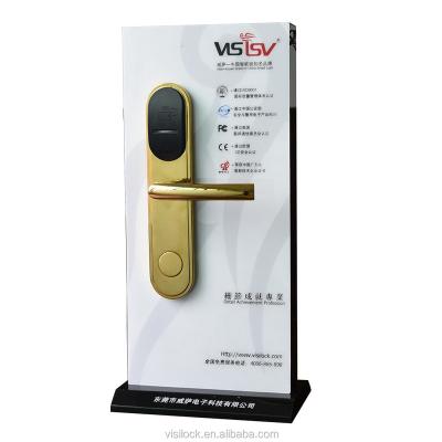 China Hotel Style Apartments Stand Up Family Seaside Hotel VISISV Digital RFID Key Card Hotel Lock Hotel Door Handle Straight Stylish Electronic Lock for sale