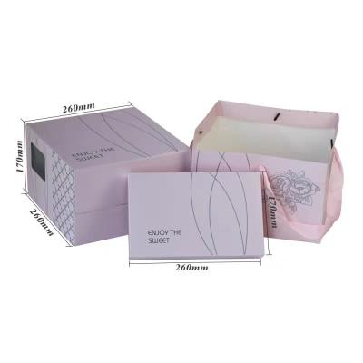 China Wholesale Pink Recyclable Biodegradable Cake Box Four Piece 8 Inch Cake Box Cake Box for sale