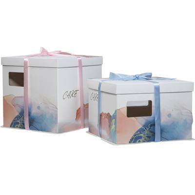 China New Packaging Tool Translucent Plastic Cake Box Recyclable Wedding Cake Box Birthday Cake Manufacturers Wholesale for sale