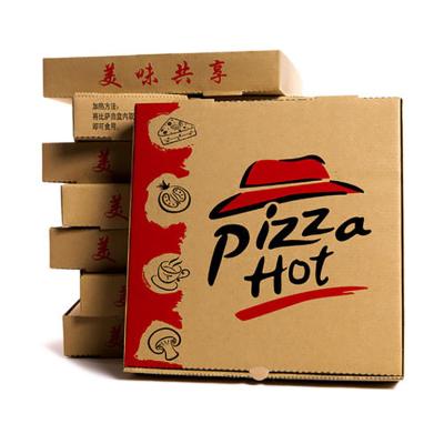 China Different Food Wholesale Recyclable Logo Printed Pizza Box Pizza Shop Size Packaging for sale