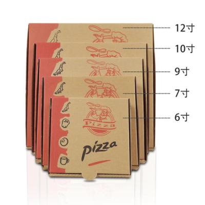 China Customized Wholesale Recyclable High Quality Logo Pizza Box Food Packaging Corrugated Paper Delivery Portable Pizza Box for sale