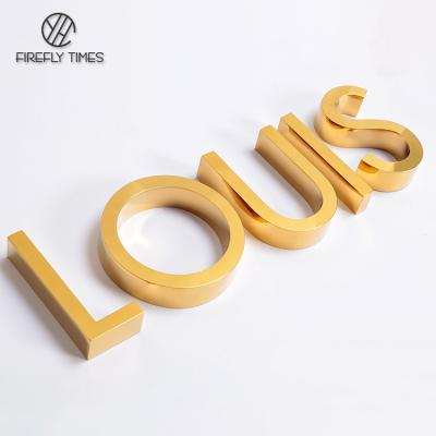 China High Quality Buildings Gold Stainless Steel Plated Letters Door Number Metal Sign for sale