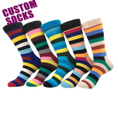 China Full Cotton QUICK DRY Wholesale Custom Made Men Love Colorful Funny Crazy Happy Knitted Dress Socks for sale