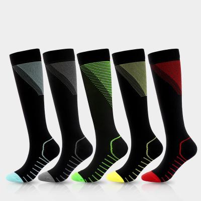 China Breathable Sports Running Colorful Men Women Compression Soccer Stockings Knee High Socks for sale