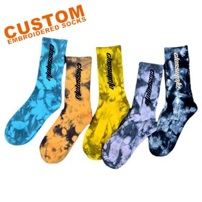 China High Quality QUICK DRY Custom Print Tie Dye Colored Polyester Socks for sale