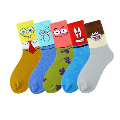 China Factory Supply Hot Selling High Quality QUICK DRY Good For Mr.crab SpongeBobes Cartoon Funny Socks for sale