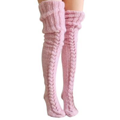 China Winter Warmers QUICK DRY Thigh High Leg Socks Over The Knee Knitted Slouch Socks For Women for sale