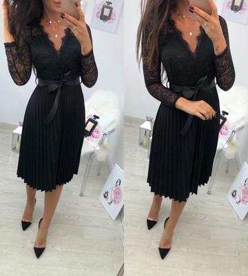 China New arrivals anti-static women soft lace dress pleated long black dress with sashes for sale