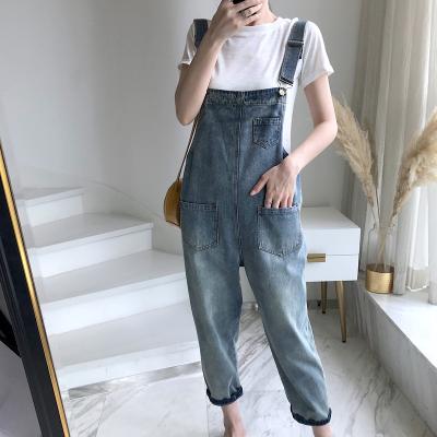 China Breathable Hot Product Customized Loose Solid Womens Clothing Long Pants High Waist Jeans Womens Jumpsuits for sale