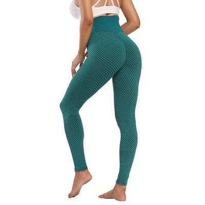 China Breathable Jacquard Gaiters Exercise Pants Hygroscopic Honeycomb Yoga Sweat Pants For Women for sale