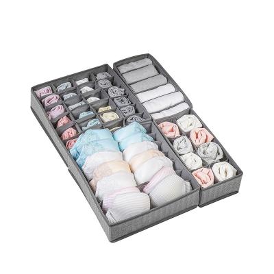 China 4Pieces Foldable Set Closet Organizer Folding Cloth Drawer Dividers Nonwoven Underwear Bras Socks Storage Box for sale