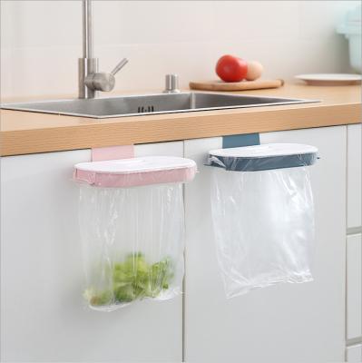 China Viable Portable Kitchen Cupboard Cabinet Plastic Clip Hanging Garbage Waste Bag Shelf Storage Plastic Waste Rack With Lid for sale