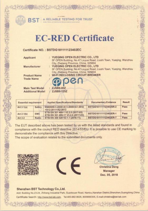 CE - Yueqing Open Electric Co., Ltd.