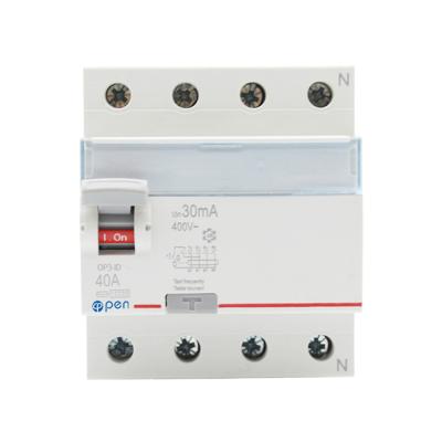 China 63a 40a 30ma 4pole electromagnetic residual rccb open electrical type b curren leakage circuit breaker mini rccb IP20 for sale