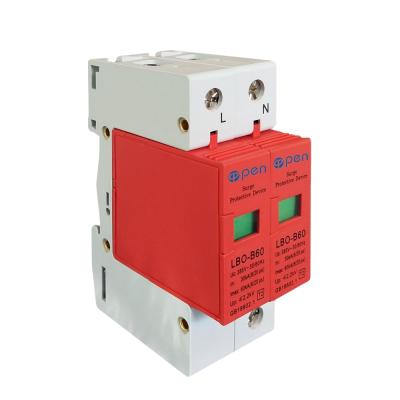 China 32A 63A Series LBO-B60 1P+N Surge Protection Device SPD Open Electrical Surge Arrester for sale