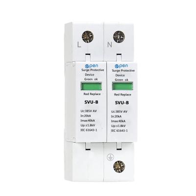 China Devi 32A 63A Surge Protector 3P+N 30kA 60kA 380VAC Low Voltage Open Electrical Surge Arrester SPD 10k 20ka Surge Protector for sale