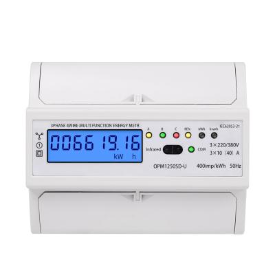 China 3 Phase 4 Wire Digital KWH Electric Power Meter Open Electric Four Wire KWH Meter 230V/400V OPM1250u Three Phase 4 Wire Digital KWH Meter for sale