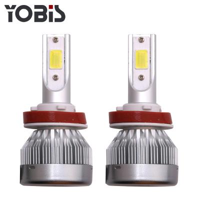 China Best Selling Yobis Vehicles 30W 3000LM Car Head Light Assembly LED Headlight Auto Fanless Lamp C1 H8 H11 Bulb On Stock for sale