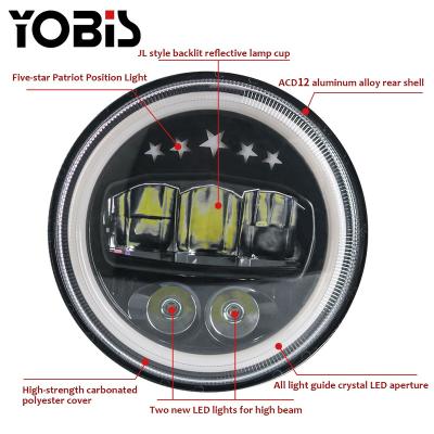 China YoBis Aluminum Automotive Lighting System 7 Inch Round Headlight For Car Running Light for sale