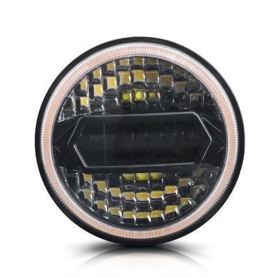 China Super Bright IP68 Aluminum Round Motorcycle 5.75inch LED Headlights DRL Amber Angel Eye Motorcycle Led Headlight for sale