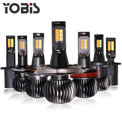 China Automotive Industry LED Dual Color Fog Lamp H1 3030 Fog Lights 12SMD Bulbs for sale