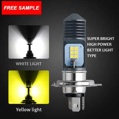 China High Brightness Motorcycle H4 BA20D P15D 3030 Led Headlight 12smd Led Fog Driving Bulbs for sale