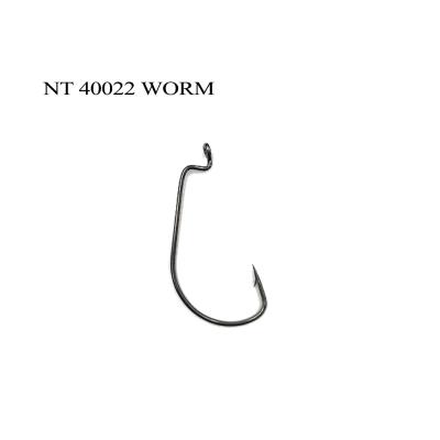 China Fishing Lure Accessory Soft Bait Worm Hooks with High Carbon Steel, Black Nickel, Bend Offset, Forged NT 40022 for sale