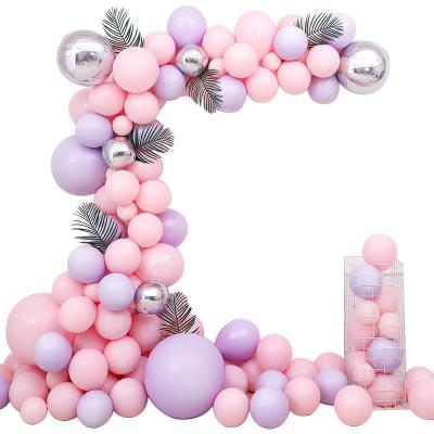 China Latex Opening Balloon Decoration Macaron Balloon Chain Birthday Party Stage Background Wall for sale