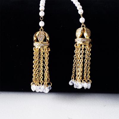 China BOHEMIA Yttria fashion gold color long tassel earrings jhumka earring jhumki for sale