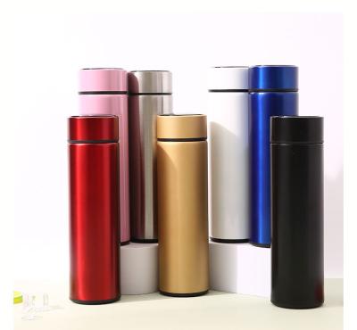 China Sustainable Double Wall Mug Warmer Led Temperature Reminder Display Vacuum Flasks Thermo Water Bottle for sale