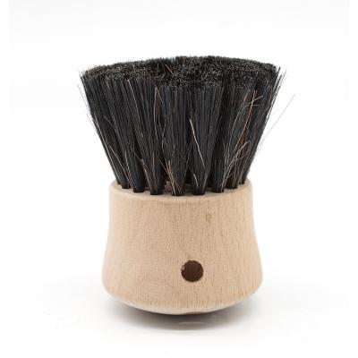 China Durable Handle Nylon Bristles Beech Kitchen Pot Washing Cleaning Brush Non-Stick Nylon Wooden Pot Brush for sale