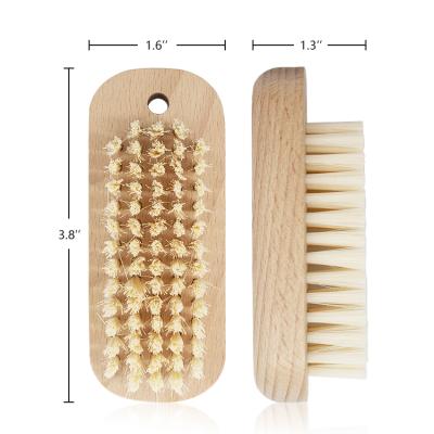 China Beech PBT Material Sustainable Reusable Eco-Friendly Nylon Stiffens Natural Home Wooden Kitchen Dish Pot Pan Cleaning Brush for sale