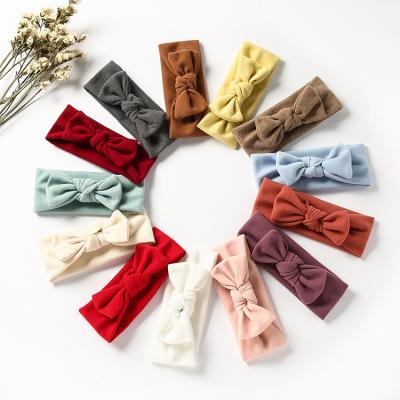 China Baby Hair Accessories Soft Color Bowknot Headband Baby Hair Bands Elastic Hair Bands Various For Girls Kids for sale