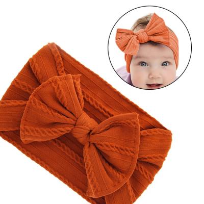 China Girls Soft Nylon Elastic Hairband Kids Hair Accessories Baby Hair Accessories Hair Head Decration Organic Bow Baby Headband for sale