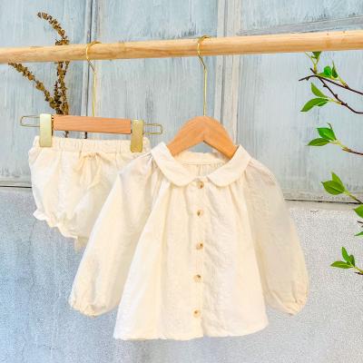 China Antibacterial Newborn Clothes Sets 2022 Newborn Baby Clothes Full Sleeves Blouses + Cotton 2pcs Short Outfits Set for sale