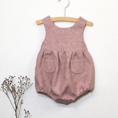 China The other baby summer cotton and solid color canvas one piece romper for sale