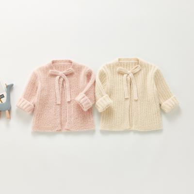 China 2021 autumn new baby girl mink cardigan single coat viable baby wool long-sleeved tops small for sale