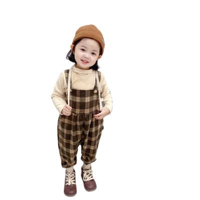 China Breathable version of the fashion children's wear of the autumn and winter boys and girls tooth wool shoulder belt children's pants for sale