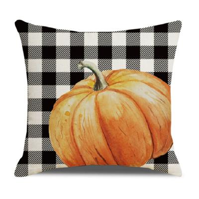 China Folded Pumpkin Halloween Cushion Sofa Pillow Cover Fall Harvest Decorative Tile Canvas Shapes for sale